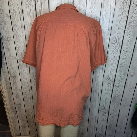 Tommy Bahama 100% Silk Orange Embroidered Pineapple Palm Tree Camp Shirt - M - Picture 7 of 13